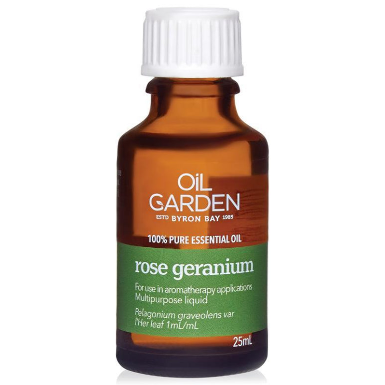 Oil Garden Rose Geranium Essential Oil 25ml front image on Livehealthy HK imported from Australia