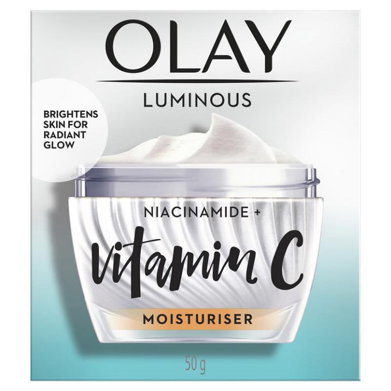 Olay Luminous Niacinamide + Vitamin C Moisturiser 50g front image on Livehealthy HK imported from Australia