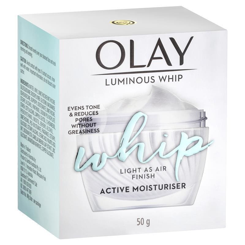 Olay Luminous Whip Face Cream Moisturiser 50g front image on Livehealthy HK imported from Australia