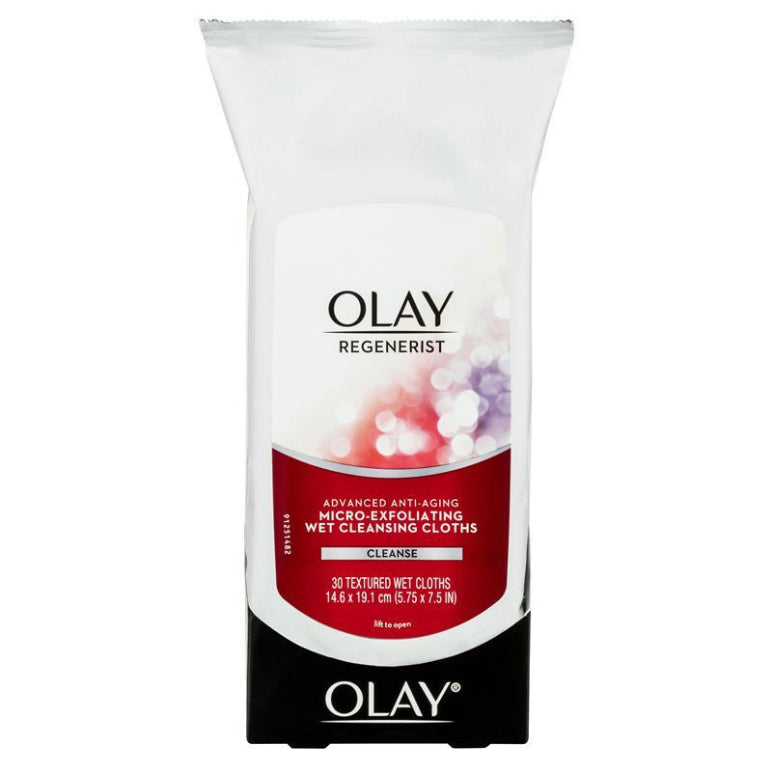 Olay Regenerist Micro Exfoliating Cleansing Wipes 30 front image on Livehealthy HK imported from Australia