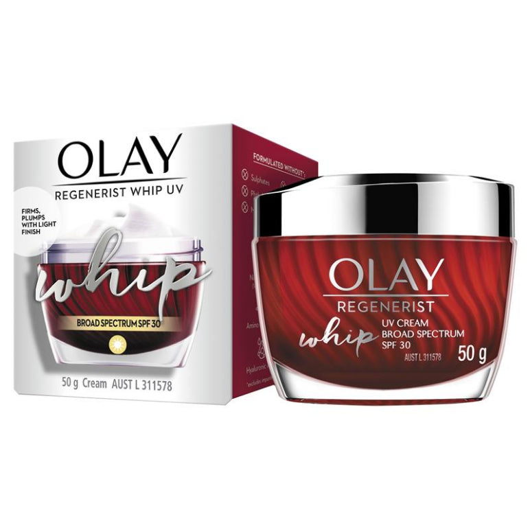 Olay Regenerist Whip UV SPF Face Cream Moisturiser 50g front image on Livehealthy HK imported from Australia
