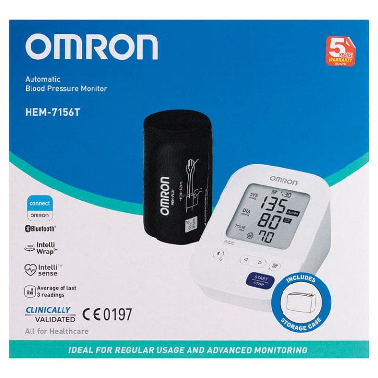 Omron HEM7156T Plus Blood Pressure Monitor front image on Livehealthy HK imported from Australia