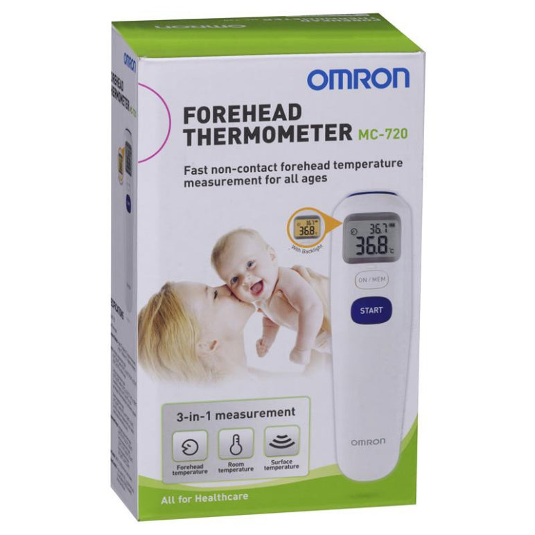 Omron MC720 Forehead Thermometer front image on Livehealthy HK imported from Australia