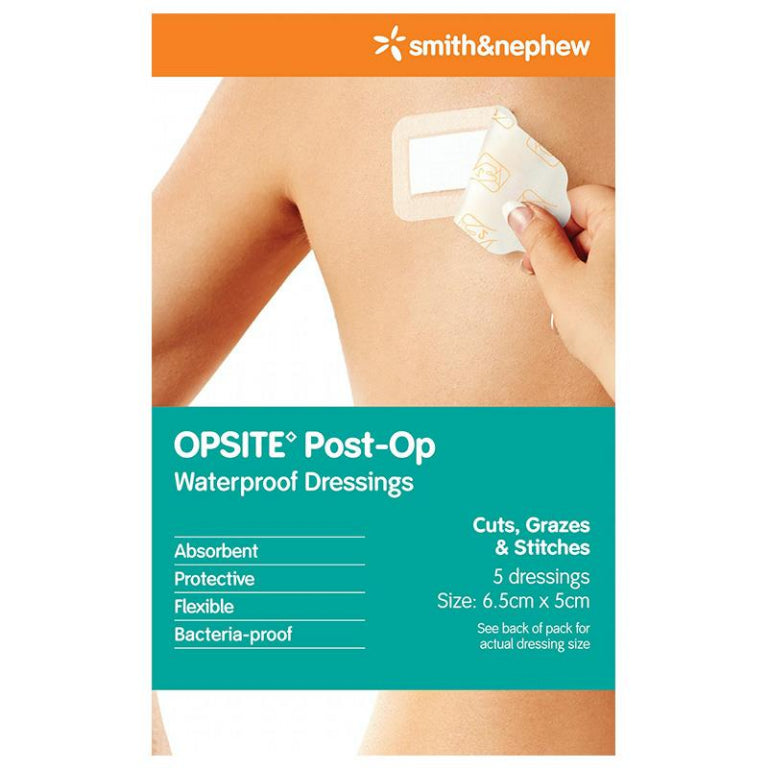 Opsite Post-Op 6.5cm x 5cm 5 Pack front image on Livehealthy HK imported from Australia