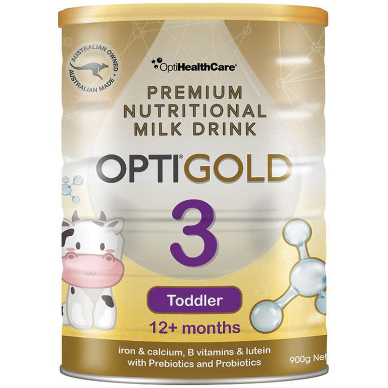 Opti Gold Toddler Milk Drink with Pre & Probiotics New Formulation 900g front image on Livehealthy HK imported from Australia