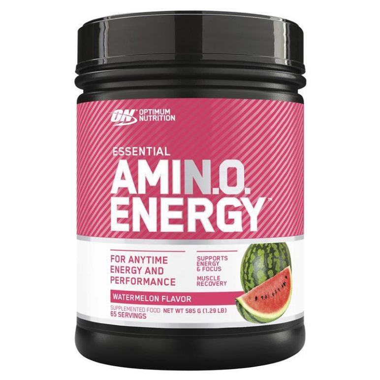 Optimum Nutrition Amino Energy Watermelon 65 Serve 585g front image on Livehealthy HK imported from Australia