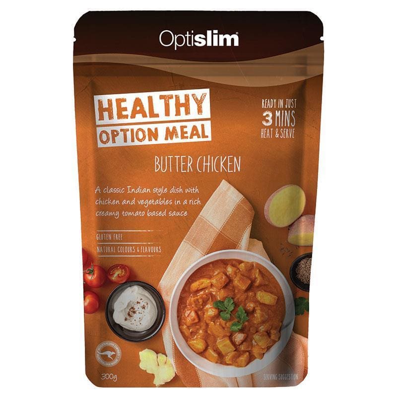 Optislim Healthy Option Meal Butter Chicken 300g front image on Livehealthy HK imported from Australia