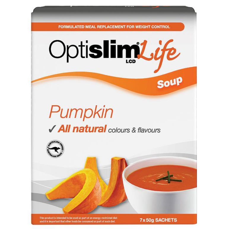 OptiSlim Life Soup Pumpkin 50g x 7 front image on Livehealthy HK imported from Australia