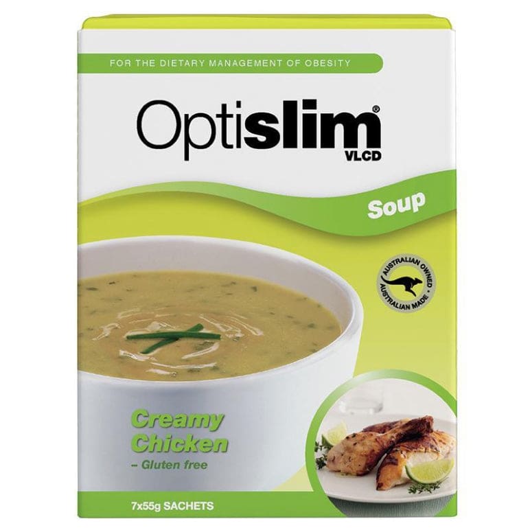 OptiSlim VLCD Soup Creamy Chicken 7 x 55g front image on Livehealthy HK imported from Australia
