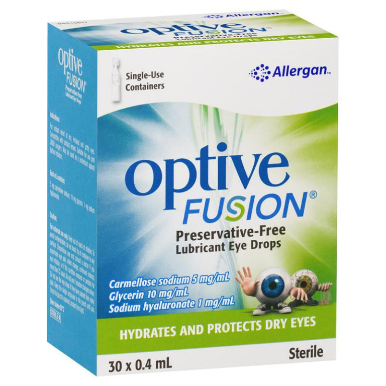 Optive Fusion Eye Drops 30 X 0.4mL front image on Livehealthy HK imported from Australia