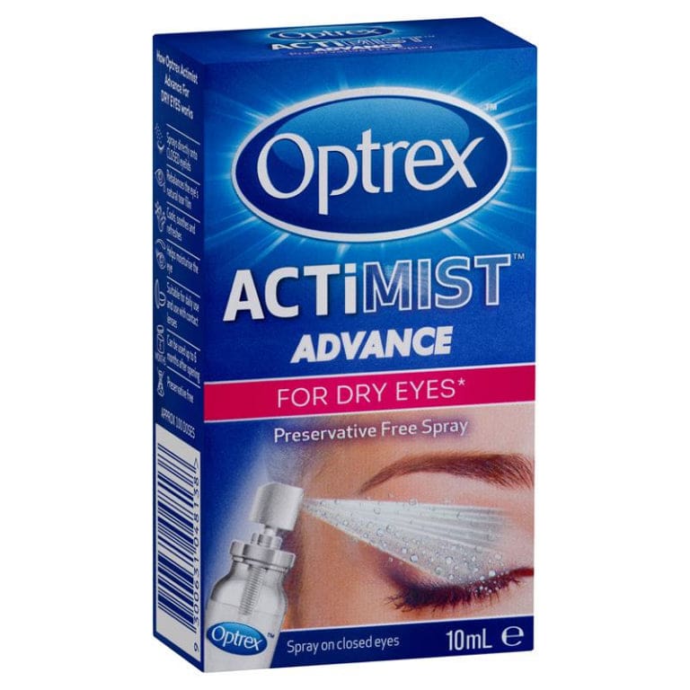 Optrex Advance Actimist Preservative Free Dry Eye Spray 10ml front image on Livehealthy HK imported from Australia