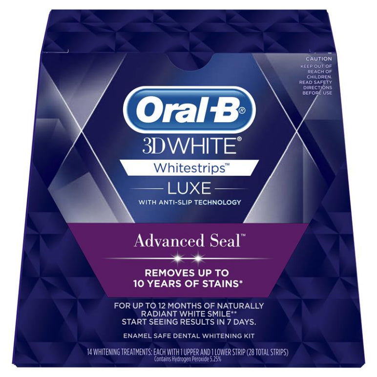 Oral B 3D White Luxe Advanced Seal 14 Teeth Whitening Treatments front image on Livehealthy HK imported from Australia