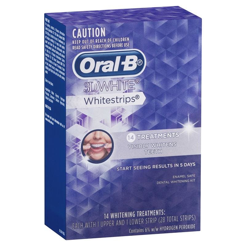 Oral B 3D White Strips 14 Teeth Whitening Treatments front image on Livehealthy HK imported from Australia