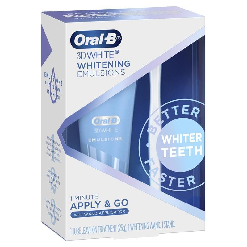 Oral B 3D White Whitening Emulsions Apply & Go Kit 25g front image on Livehealthy HK imported from Australia