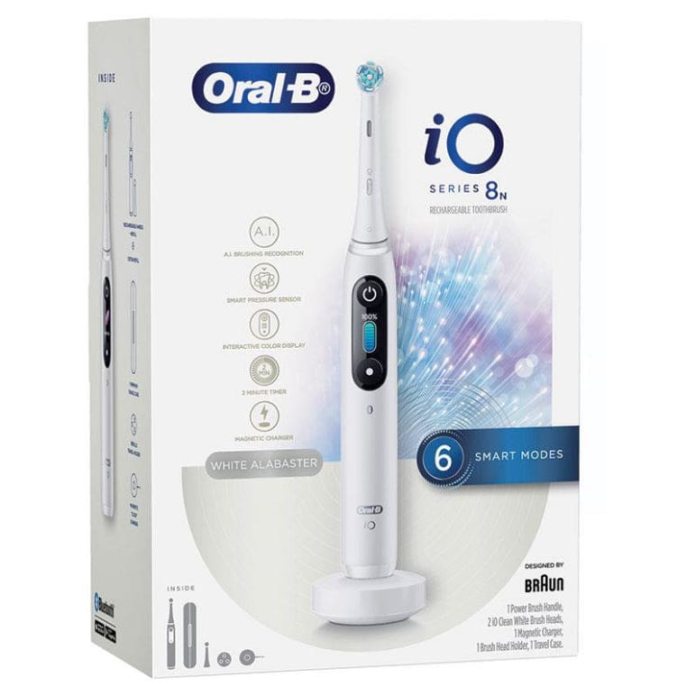 Oral B Power Toothbrush iO 8 Series White front image on Livehealthy HK imported from Australia
