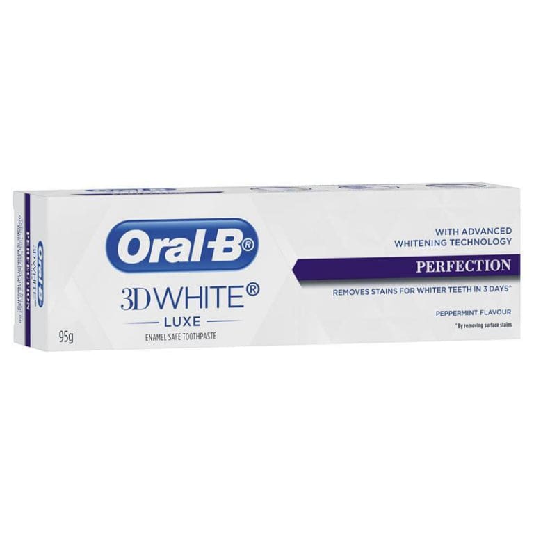 Oral B Teeth Whitening Toothpaste 3D White Luxe Perfection 95g front image on Livehealthy HK imported from Australia