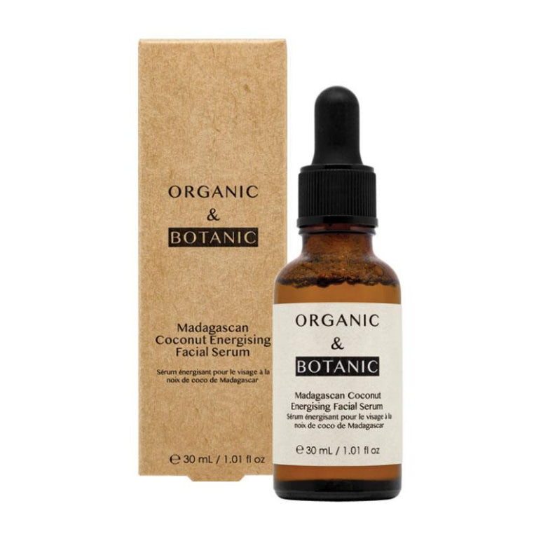 Organic & Botanic Madagascan Coconut Energising Facial Serum 30ml front image on Livehealthy HK imported from Australia