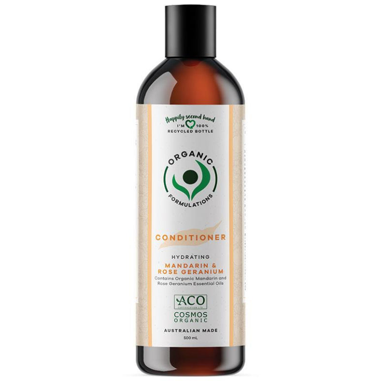 Organic Formulation Hydrating Mandarin & Rose Conditioner 500ml front image on Livehealthy HK imported from Australia