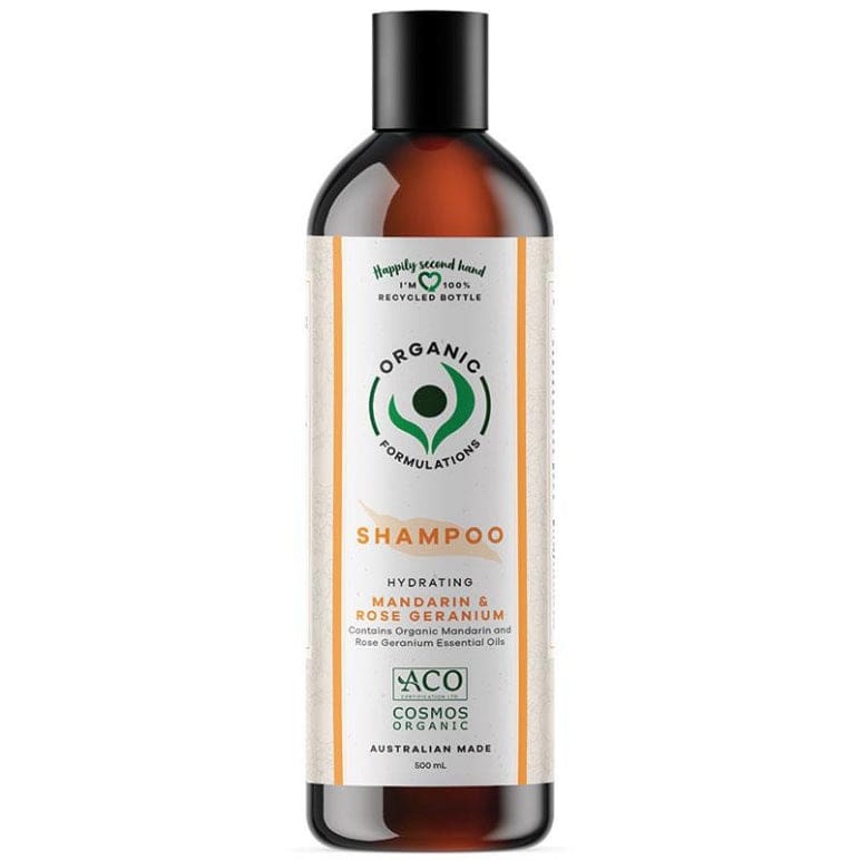 Organic Formulation Hydrating Mandarin & Rose Shampoo 500ml front image on Livehealthy HK imported from Australia