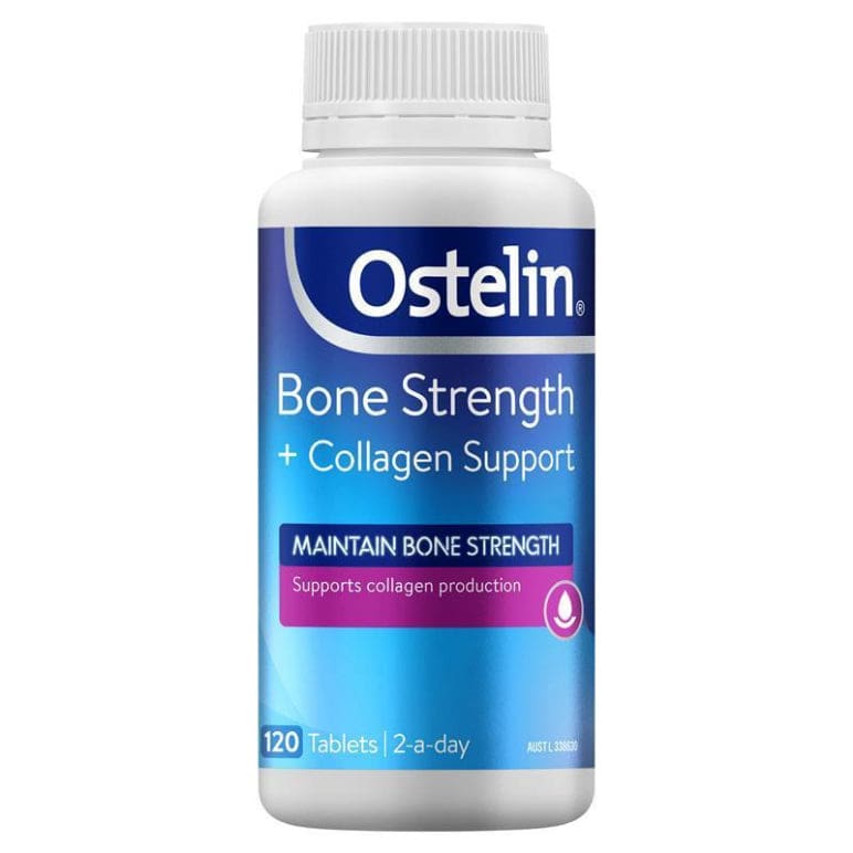 Ostelin Bone Strength + Collagen with Vitamin D & Calcium - D3 for Bone Health - 120 Tablets front image on Livehealthy HK imported from Australia