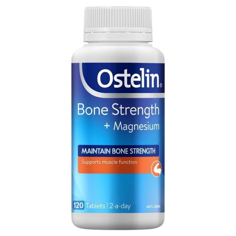 Ostelin Bone Strength + Magnesium with Vitamin D & Calcium - D3 for Bone Health - 120 Tablets front image on Livehealthy HK imported from Australia