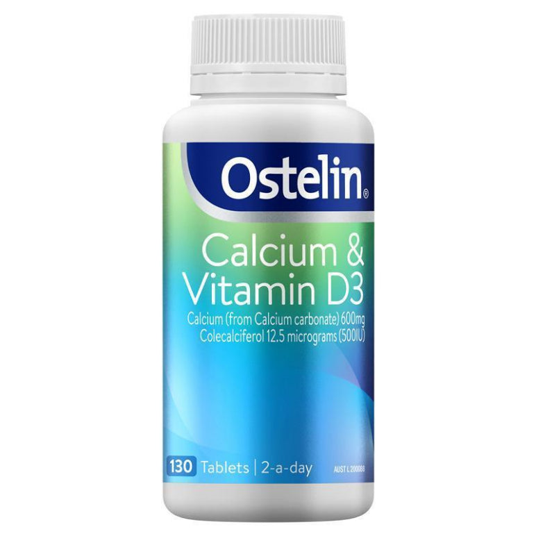 Ostelin Calcium & Vitamin D - D3 for Bone Health + Immune Support - 130 Tablets front image on Livehealthy HK imported from Australia