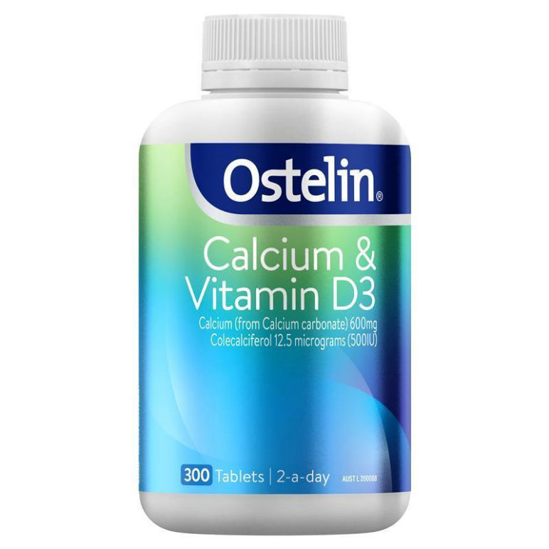 Ostelin Calcium & Vitamin D - D3 for Bone Health + Immune Support - 300 Tablets front image on Livehealthy HK imported from Australia