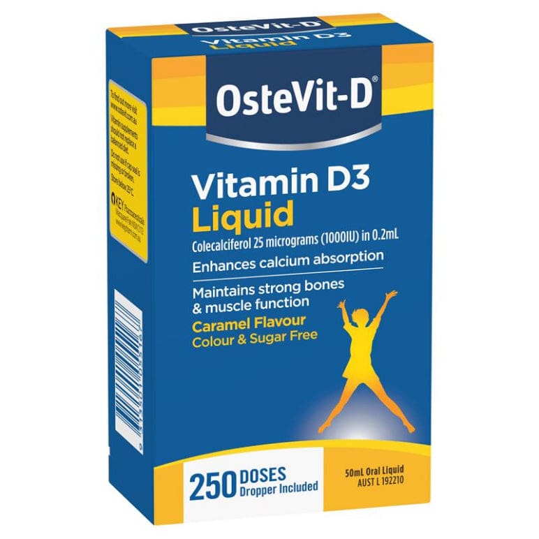 OsteVit-D Vitamin D3 Liquid -1000IU Vitamin D3 to maintain Strong Bones & Healthy Immune System Function – 250 Doses front image on Livehealthy HK imported from Australia