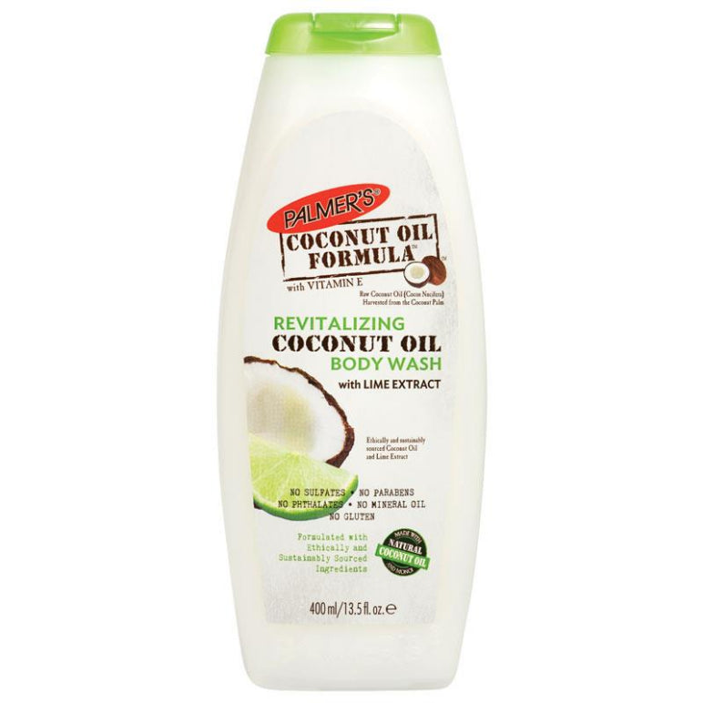 Palmer's Coconut Oil Formula Lime Body Wash Revitalising 400ml front image on Livehealthy HK imported from Australia