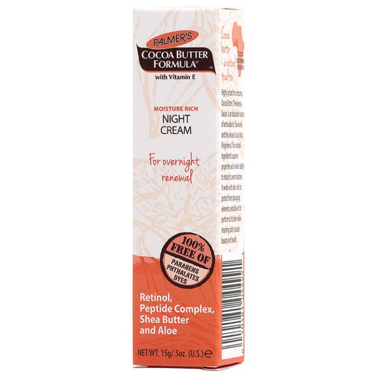 Palmer's Moisture Rich Night Cream 15g front image on Livehealthy HK imported from Australia