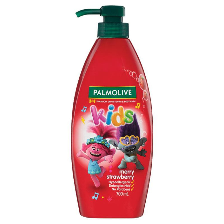 Palmolive Kids 3 In 1 Merry Strawberry 700ml front image on Livehealthy HK imported from Australia