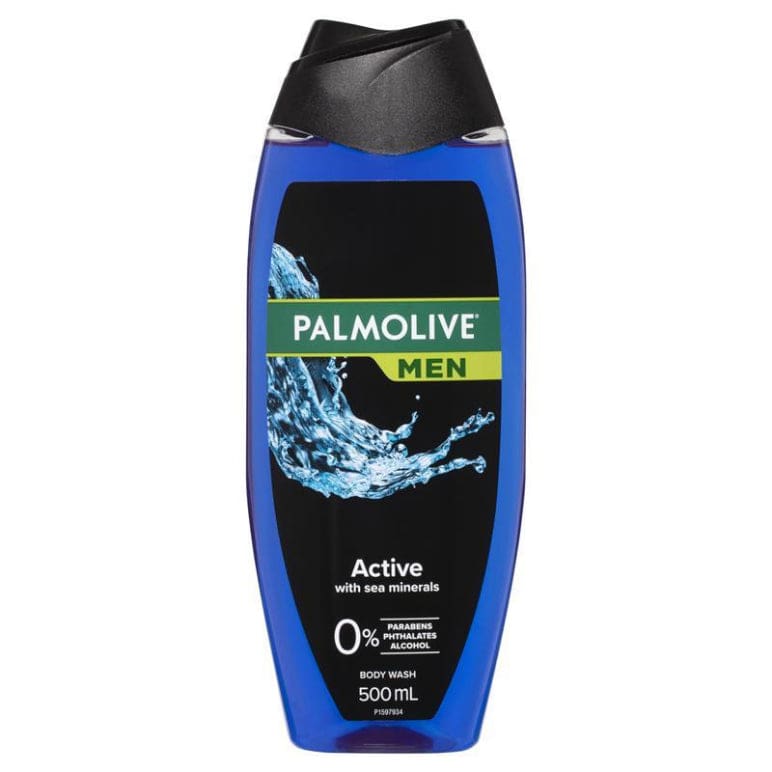 Palmolive Men Body Wash Active with Sea Minerals Shower Gel 500ml front image on Livehealthy HK imported from Australia