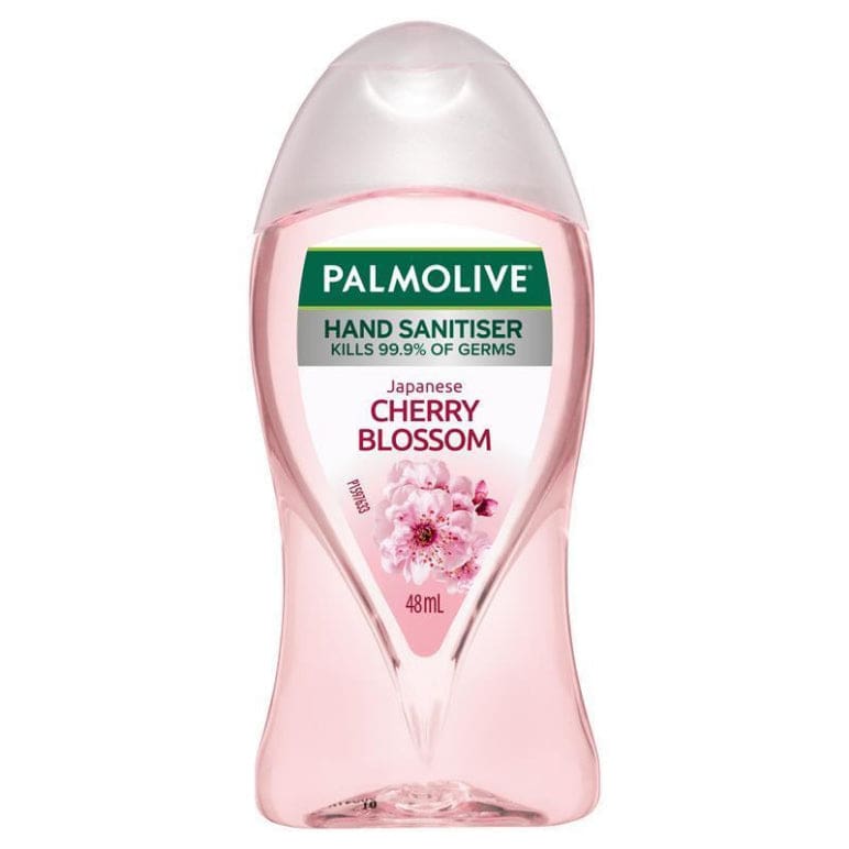 Palmolive Non-sticky Hand Sanitiser Japanese Cherry Blossom 48mL front image on Livehealthy HK imported from Australia