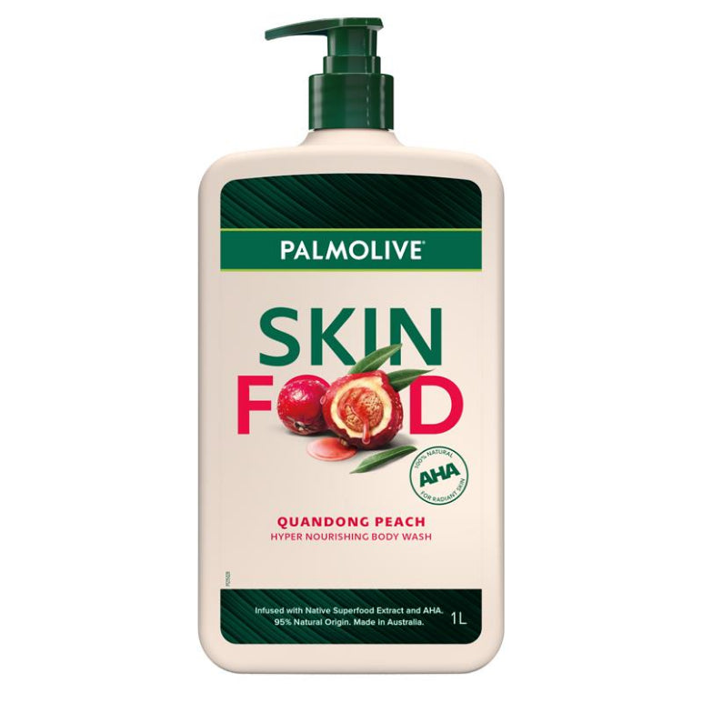 Palmolive Skin Food Quandong Peach Body Wash 1 Litre front image on Livehealthy HK imported from Australia