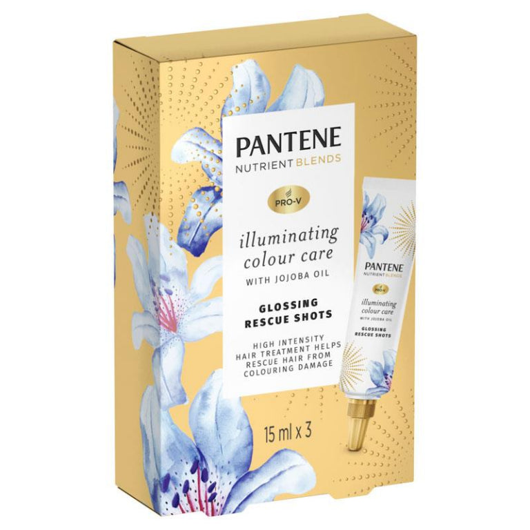Pantene Pro V Nutrient Blends Illuminating Colour Care Treatment 45ml (15ml x 3) front image on Livehealthy HK imported from Australia