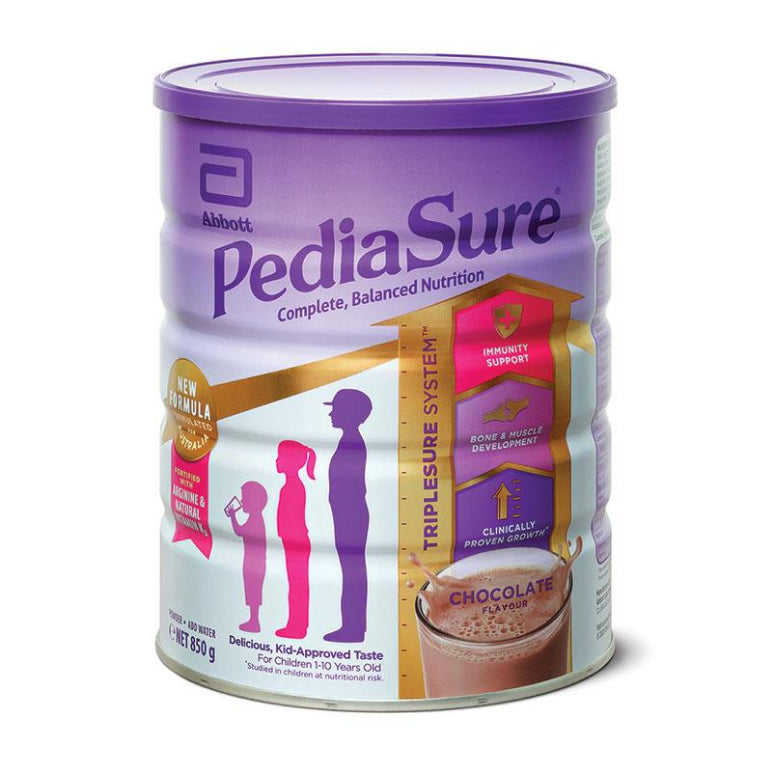 Pediasure Chocolate New Formula 850g front image on Livehealthy HK imported from Australia