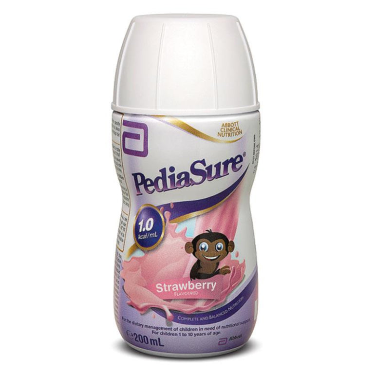 Pediasure Ready To Drink Strawberry 200ml front image on Livehealthy HK imported from Australia