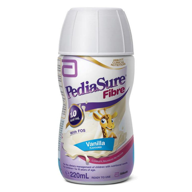 Pediasure Ready To Drink Vanilla Fibre 220ml front image on Livehealthy HK imported from Australia