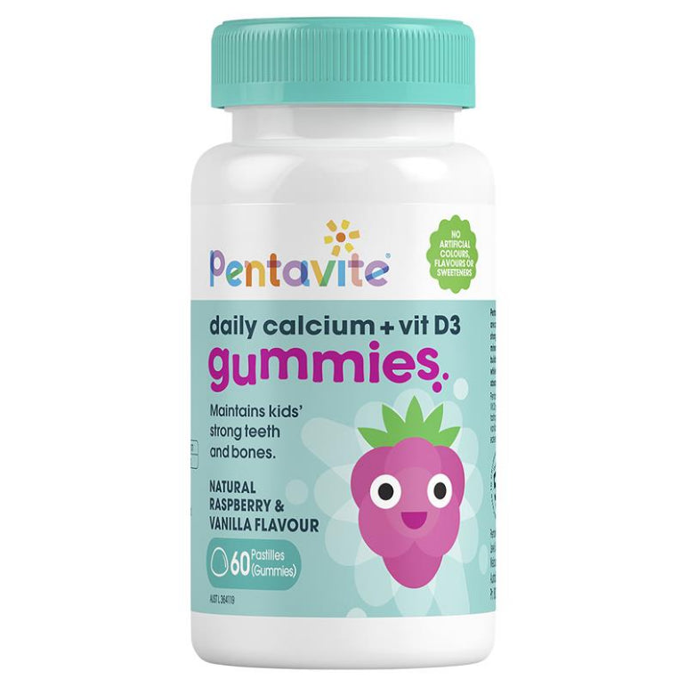 Pentavite Daily Calcium + Vit D3 Gummies 60 Gummies front image on Livehealthy HK imported from Australia