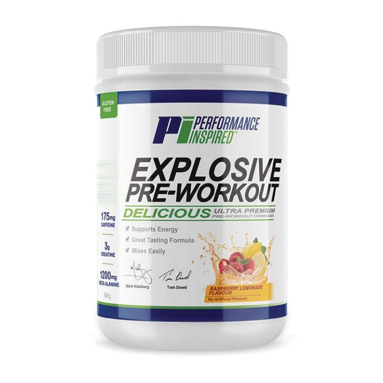 Performance Inspired Explosive Pre-Workout Natural Raspberry Lemonade 646g front image on Livehealthy HK imported from Australia