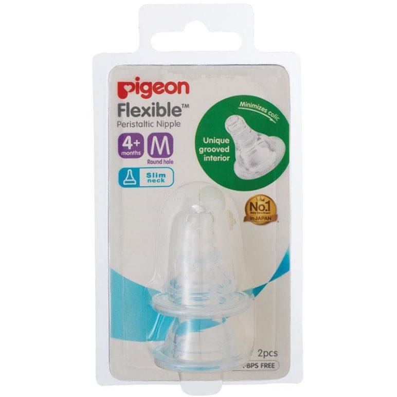 Pigeon Flexible Peristaltic Nipple M 2 Pack front image on Livehealthy HK imported from Australia
