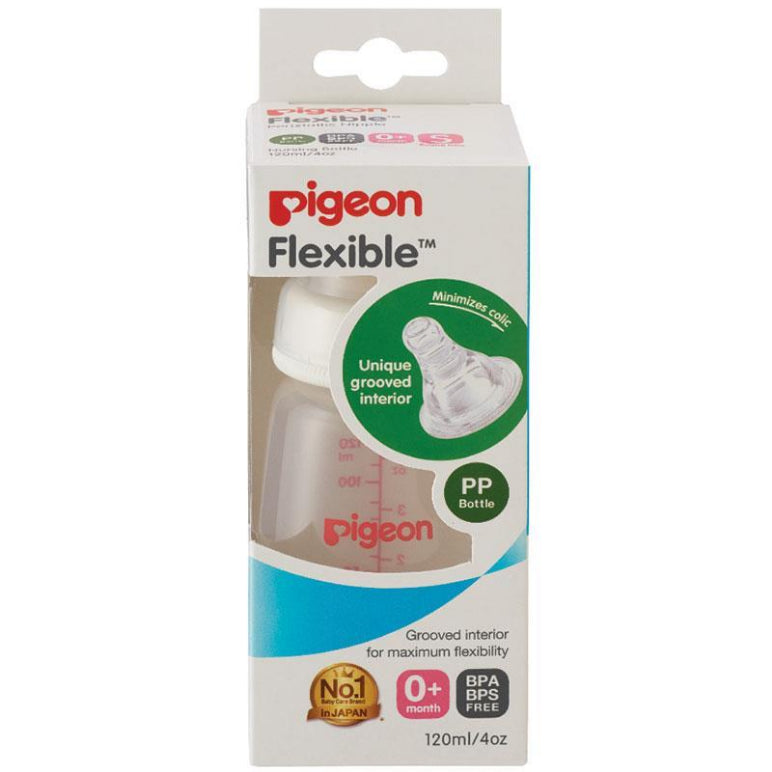 Pigeon Flexible Peristaltic PP Bottle 120ml front image on Livehealthy HK imported from Australia