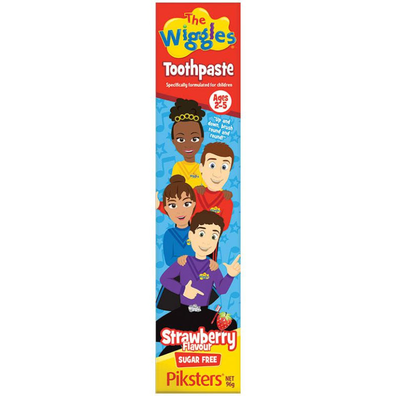 Piksters The Wiggles Toothpaste Sugar Free Strawberry Ages 2-5 96g front image on Livehealthy HK imported from Australia