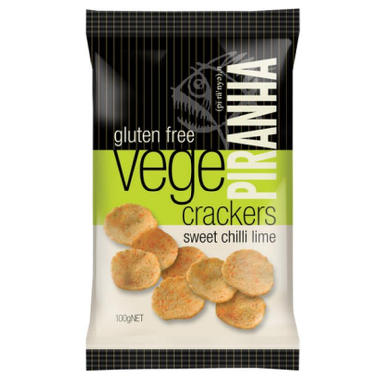 Piranha Vege Crackers Sweet Chilli Lime 100g front image on Livehealthy HK imported from Australia