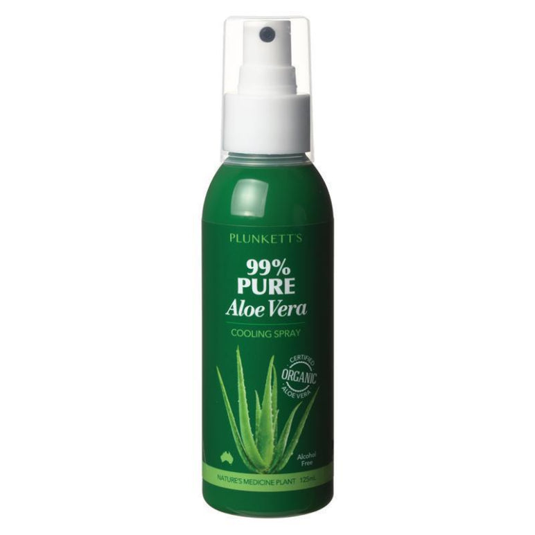 Plunkett Pure Aloe Vera 99% Spray 125ml front image on Livehealthy HK imported from Australia