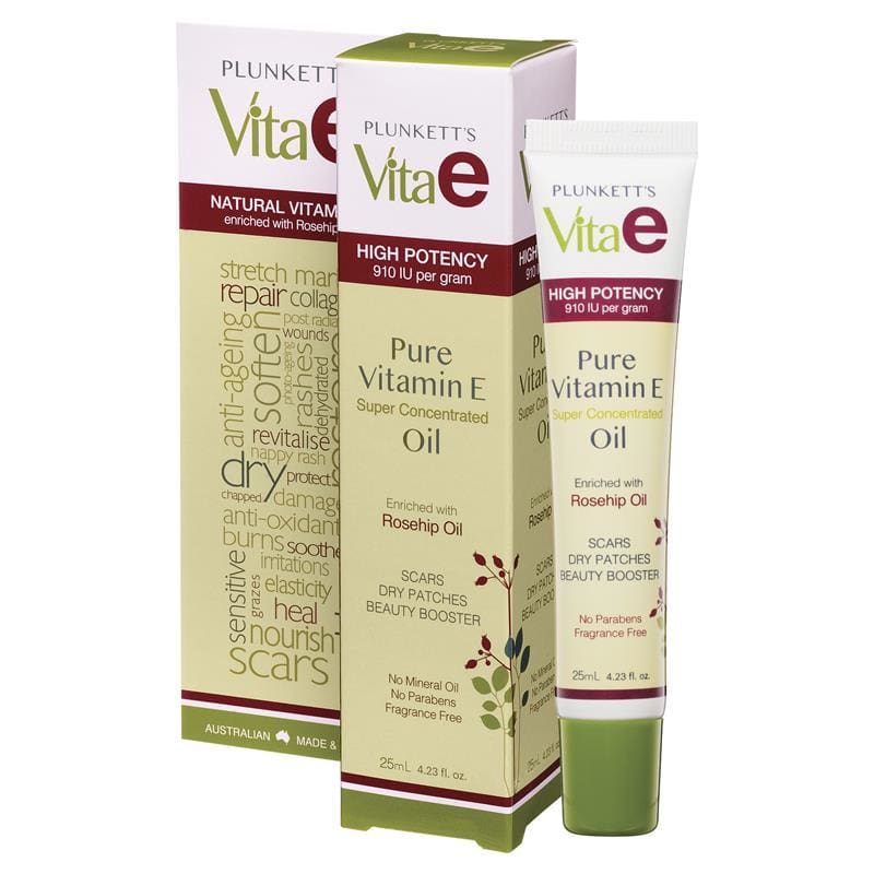 Plunkett's Vita E Pure Vitamin E Oil 25ml front image on Livehealthy HK imported from Australia