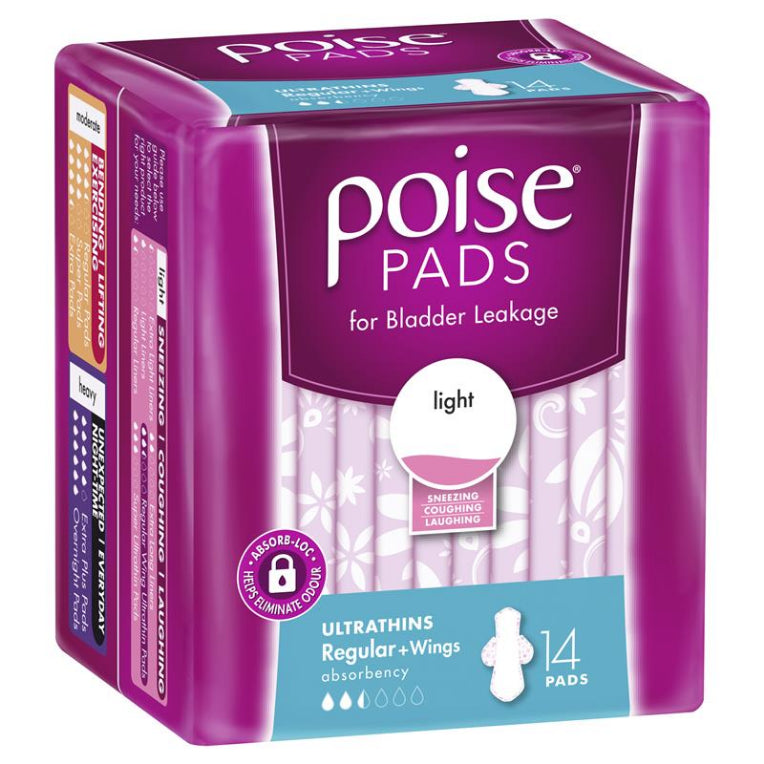 Poise Active Ultrathins Regular 14 front image on Livehealthy HK imported from Australia