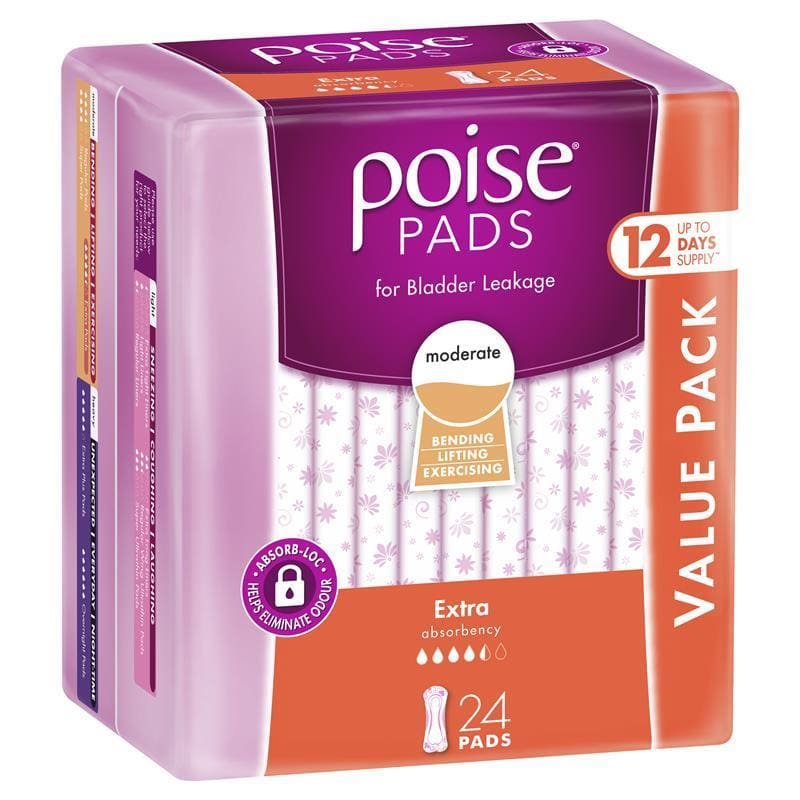 Poise Pads Extra 24 Bulk Pack front image on Livehealthy HK imported from Australia