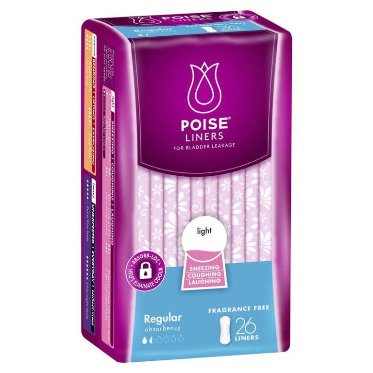 Poise Panty Liner Regular 26 front image on Livehealthy HK imported from Australia