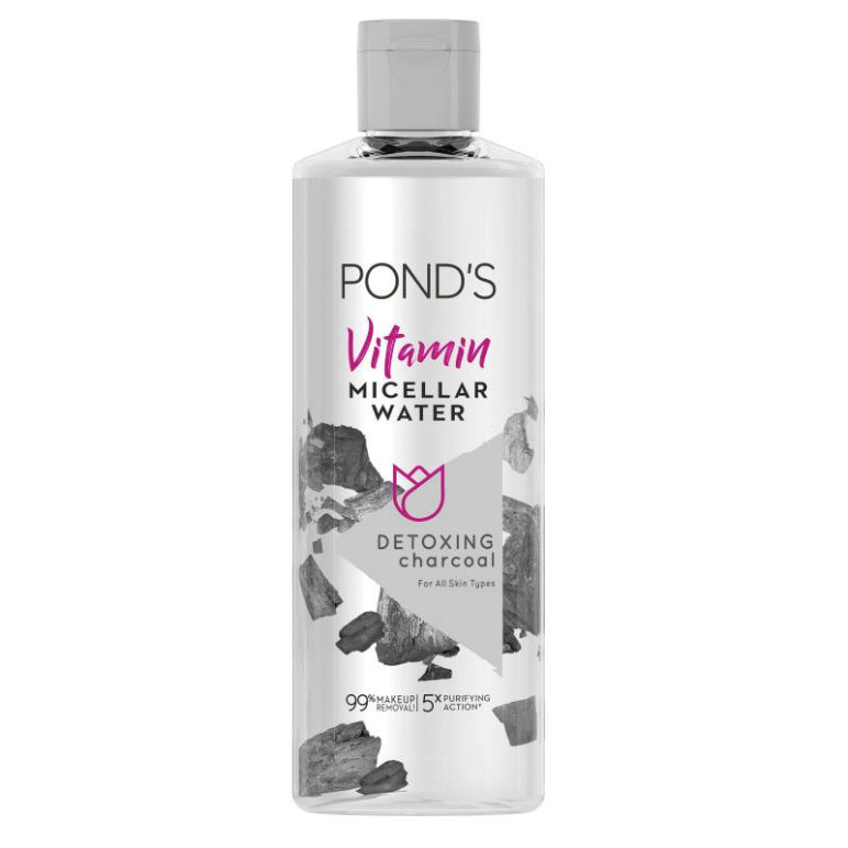 Ponds Vitamin Detoxing Charcoal Micellar Water 400ml front image on Livehealthy HK imported from Australia